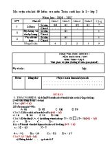 Ma trận và đề kiểm tra học kì I Toán lớp 2 (Có đáp án) - Năm học 2016-2017